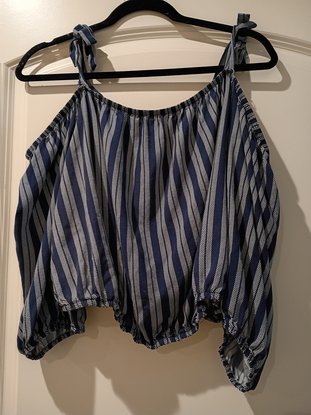 torrid Navy & White Striped Tie-Shoulder Tank